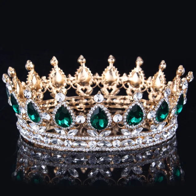 2017 green crystal gold color chic royal regal sparkly rhinestones