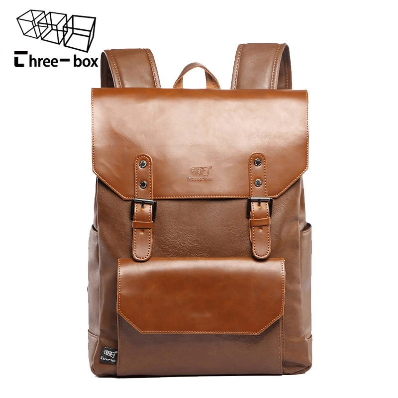 Tres cajas de cuero de la marca de los hombres de la vendimia mochilas casuales Mochila del ordenador portátil del adolescente Mochila de la escuela Mochila de viaje coreana Mochila Tres cajas de cuero de la marca de los hombres de la vendimia mochilas casuales Mochila del ordenador portátil del adolescente Mochila de la escuela Mochila de viaje coreana Mochila