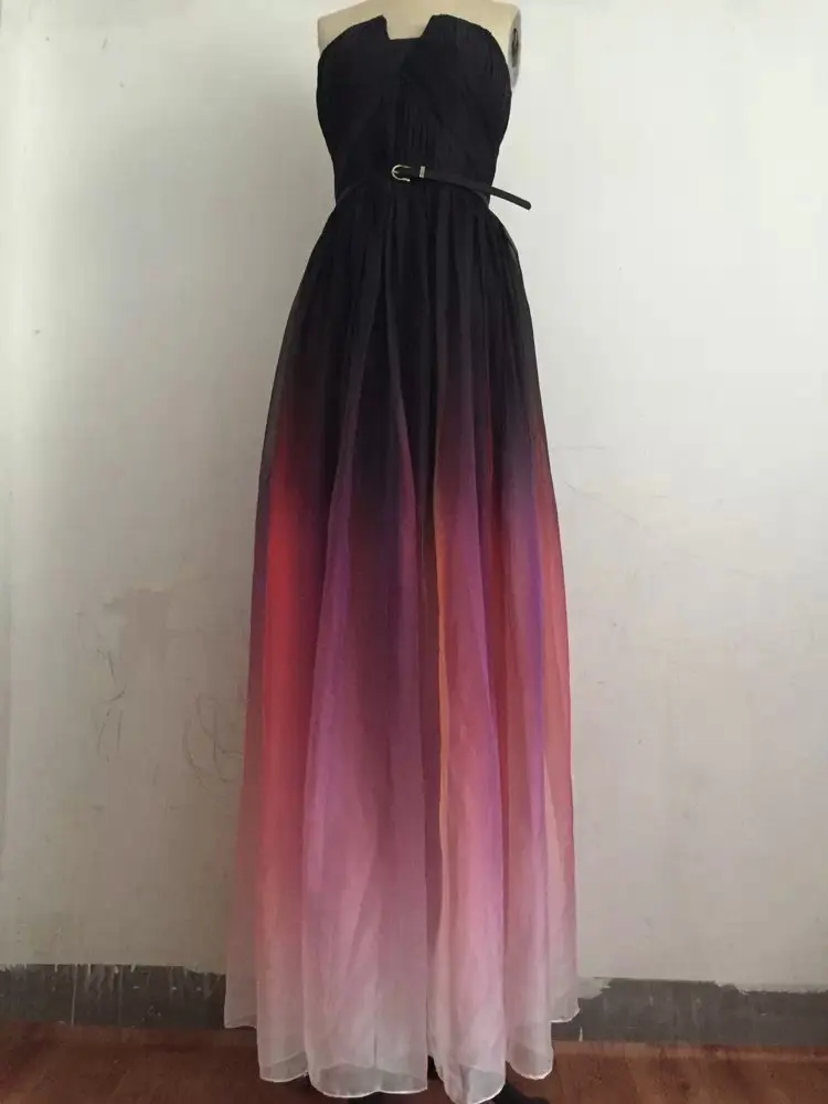 gradient chiffon dress