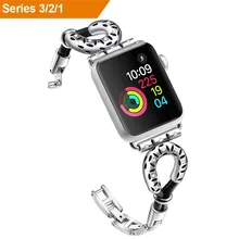 Ручной работы из овечьей кожи браслеты из нержавеющей ремень-цепочка ремешок для Apple Watch 42 мм 38 мм из натуральной кожи для iWatch серии 1 2 3