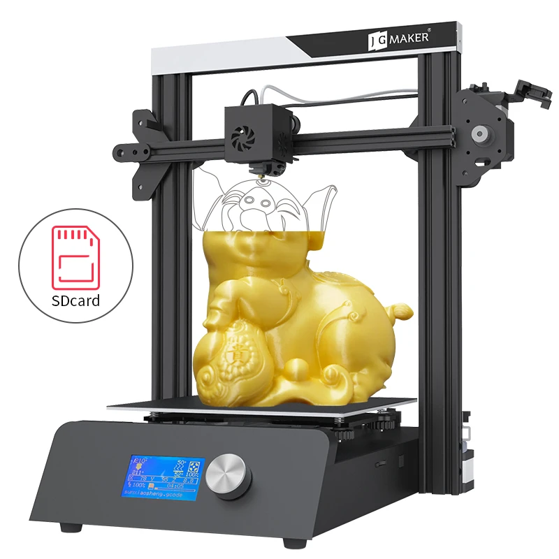 Pаспродажа JGAURORA, 3d принтер, JGMaker, волшебная алюминиевая рама, Набор для творчества, большой размер печати, 220x220x250 мм, повторное отключение питания, печат...