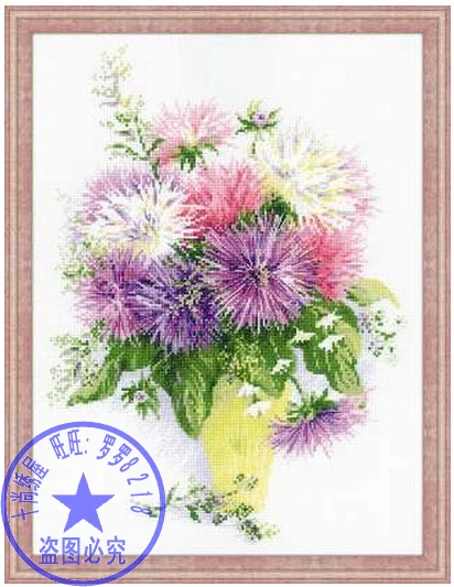 Высокое качество популярный прекрасный Счетный Набор для вышивки крестом каллистефус ромашка цветы риолис 1389