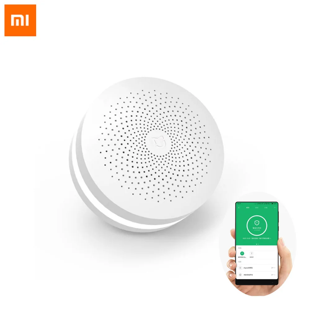 Xiaomi Mijia умный дом Многофункциональный шлюз 2 умный хаб сигнализация интеллектуальная онлайн радио ночной Светильник Bell