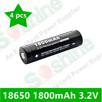 

4 pcs Soshine 18650 LiFePO4 3.2V Protected Battery 1800mAh rechargeable batteries original