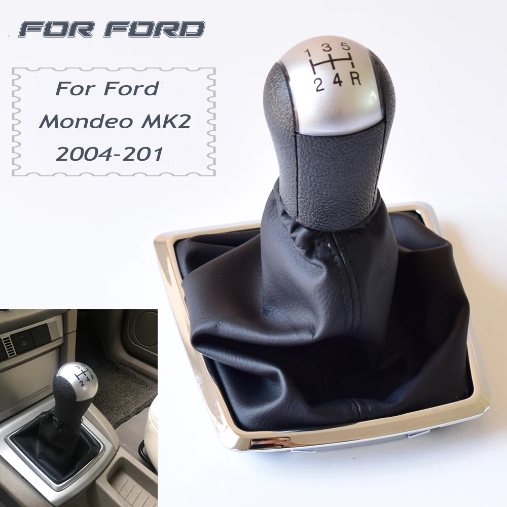

Gear Shift Knob Lever Stick Ball 5 6 Speed With Dust-proof Cover For Ford Mondeo MK2 2004-2011 Mustang Car Styling