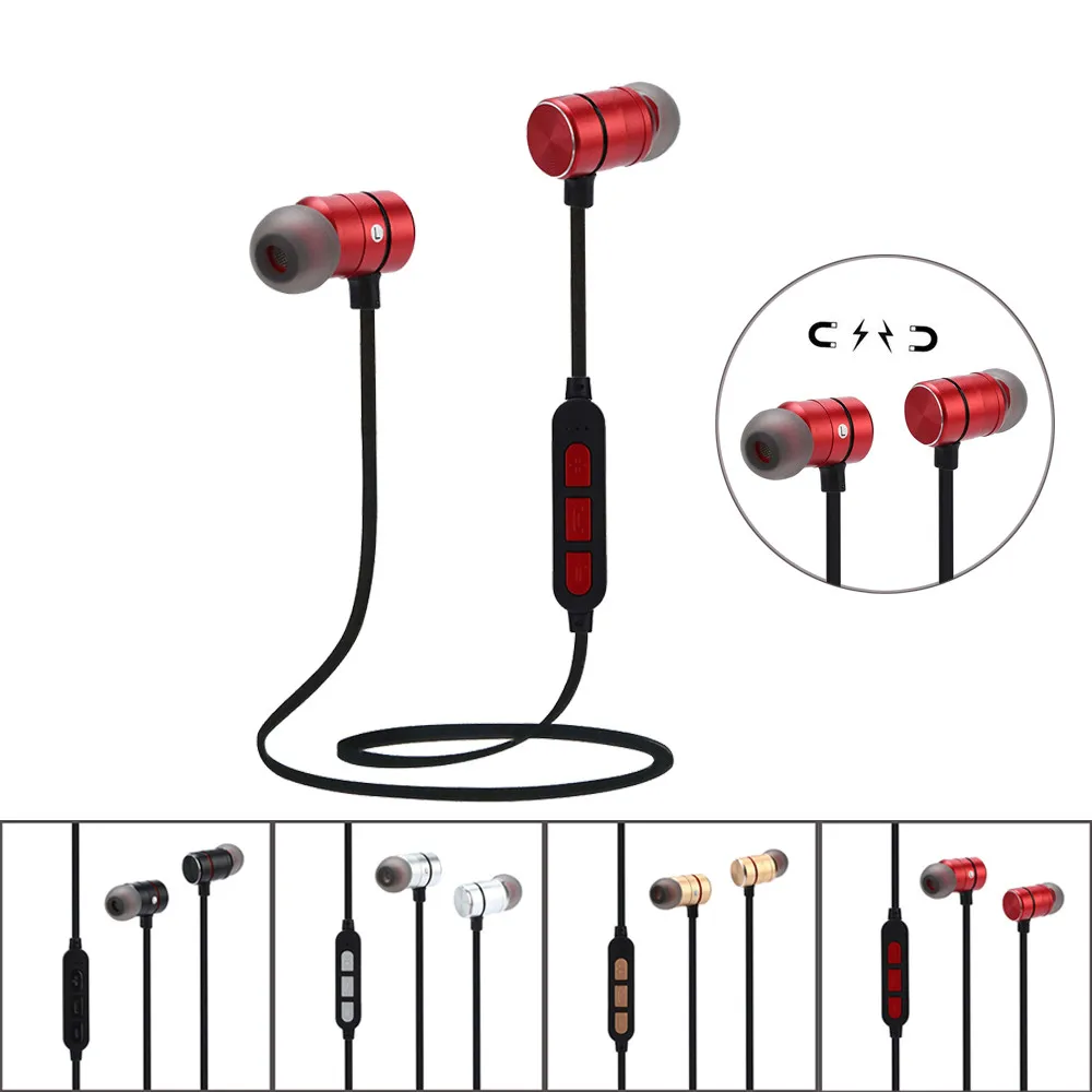 

Music Portable Light Microphone Sports Universal Wireless Bluetooth V4.2 Stereo Earphone Magnet Sport Music Headset Handsfree