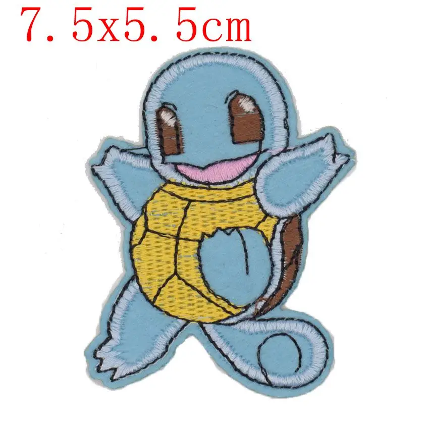 

Newest Squirtle INSPIRED Pokemon Go Iron On Patch Pikachu Pocket Comics Woven Emblem applique Costume Cosplay Team clothing