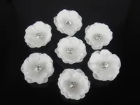 12 шт. белый цветок из текстиля Свадебный Выпускной со стразами шпильки для волос Твистер волосы палочки для волос Клипсы Бесплатная доставка - изображение