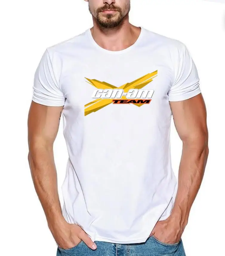 

High quality 2018 Men Print TShirt Mens Short NEW Can-Am T-shirt summer short-sleeved shirt CAN-AM BRP cool T-Shirt