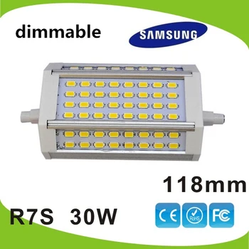 

10pcs/lot dimmable 30W 118mm led R7S light Samsung SMD5630 LED source lamp AC110V- 240V DHL free shipping