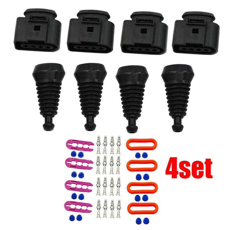 

Set 4 Coil Connector Clamp Fastener wire Clip Kit For VW Audi COP