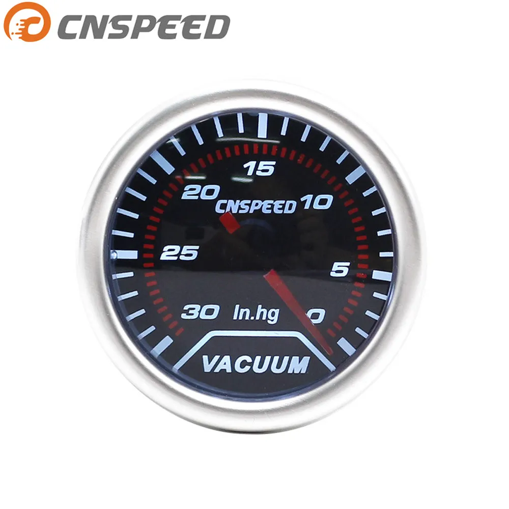 CNSPEED 12 В 2 ''52 мм автоматический вакуумный манометр-30~ 0psi дымовой объектив белый светильник автоматический вакуумный манометр автомобильный измеритель