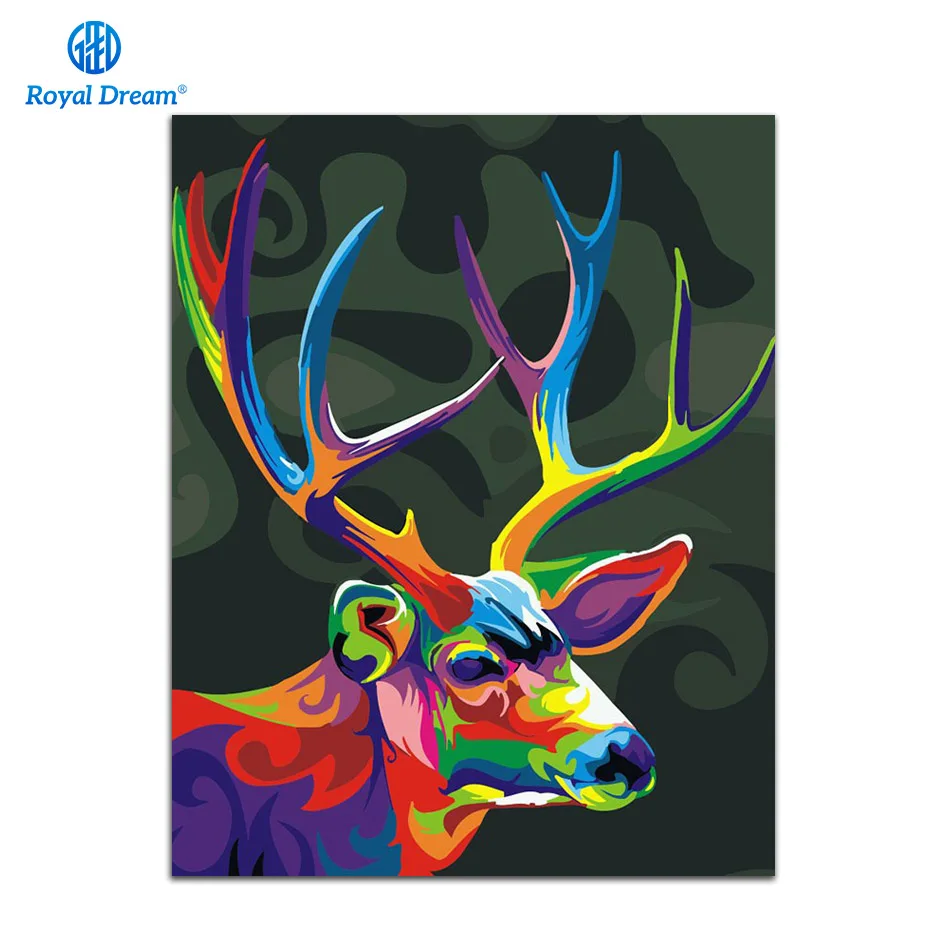 Diy Oil Painting By Numbers Animal Acrylic Paint by Number kits Oil