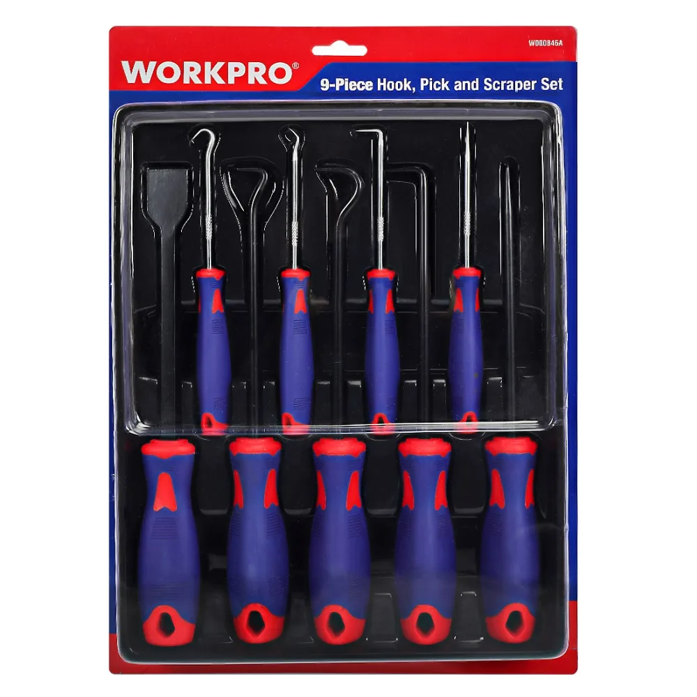 WORKPRO 9 Piece Tool Set Hook Pick and Scraper Set for Watch Clock Repair Tool Kits