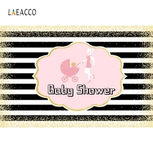 Laeacco White Black Stripe Photography Backdrops Customized Baby Shower Photocall Photographic Backgrounds for Photo Studio