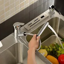 Хомедек одной ручкой твердой латуни хромированная отделка вытащить Кухня кран