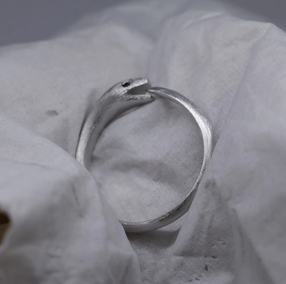 Чистое серебряное кольцо в виде змеи Wellmade|silver snake ring|snake ringring ring |