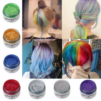 

Color Hair Wax Styling Pomade Silver Grandma Grey Temporary Hair Dye Disposable Fashion Molding Coloring Mud Cream Dropshipping