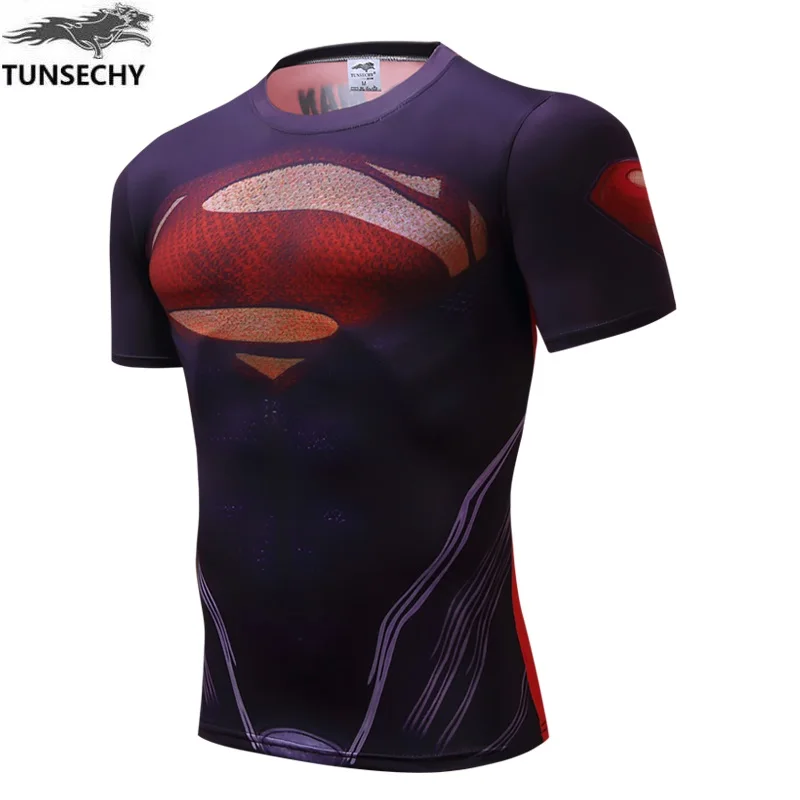 

Superman muscle men's shirt, T-shirt, fitness equipment fitness male iron man, spider-man man sportswear batman armor