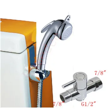 

Arrival 7/8"Brass t-adapter Bathroom ABS Bidet sprayer Toilet Set Stainless steel hanger+Plastic holder