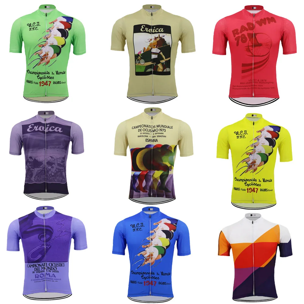 2018 classic Tour de France cycling jersey ropa Ciclismo men short sleeve bike wear Retro jersey custom clothing цена 2018 classic Tour de France cycling jersey ropa Ciclismo men short sleeve bike wear Retro jersey custom clothing цены онлайн