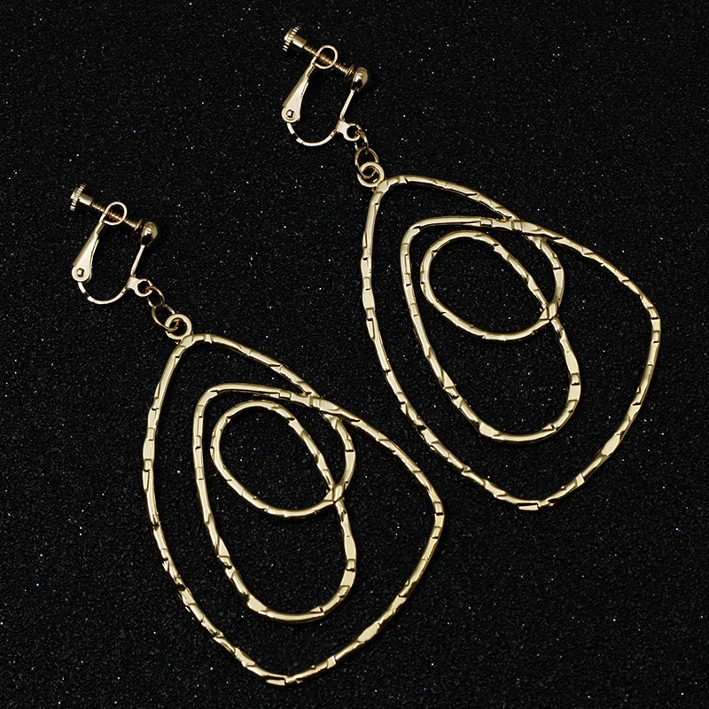 Серьги с надписью без отверстий, клипсы для ушей, Геометрические линии ...