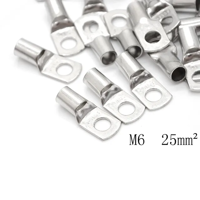20pcs SC6 5/6 M4/M5/M6/M8 Bolt Hole Tinned Copper Cable lugs Battery