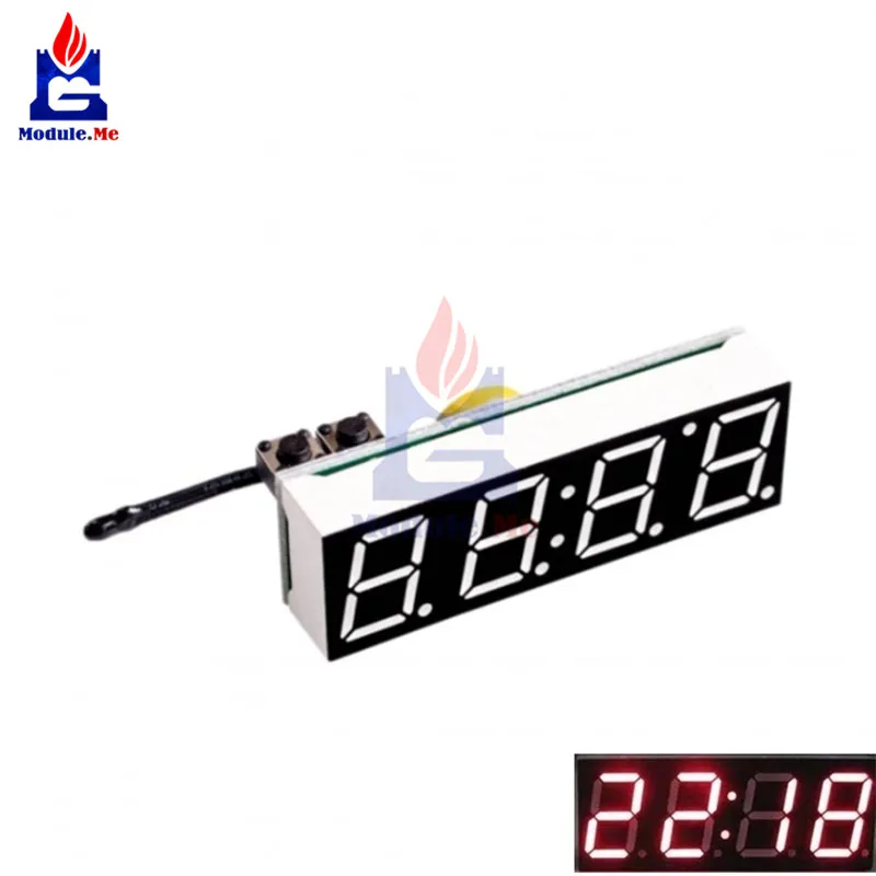 

Red 3 In 1 LED DS3231SN Digital Clock Temperature Voltage Module DIY Time Thermometer Voltmeter DC 5-30V