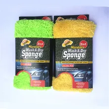 2 in 1 High Performance Car Care Microfiber Wash And Dry Sponge Microfibre Cleaning Sponge Pad