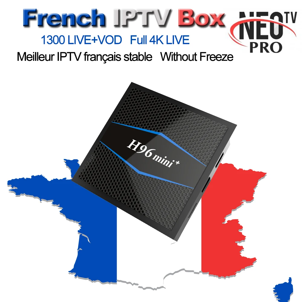 

H96 Mini+ Plus Android 7.1 French IPTV Box Quad Core 2G/16GB with 1 Year Neopro TV Europe Belgium Dutch Arabic IPTV Set Top Box