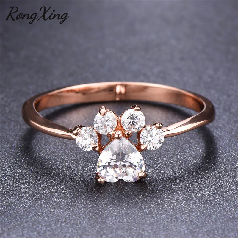 Кольцо RongXing Love Heart циркониевое кольцо с изображением милого кота собаки медведя
