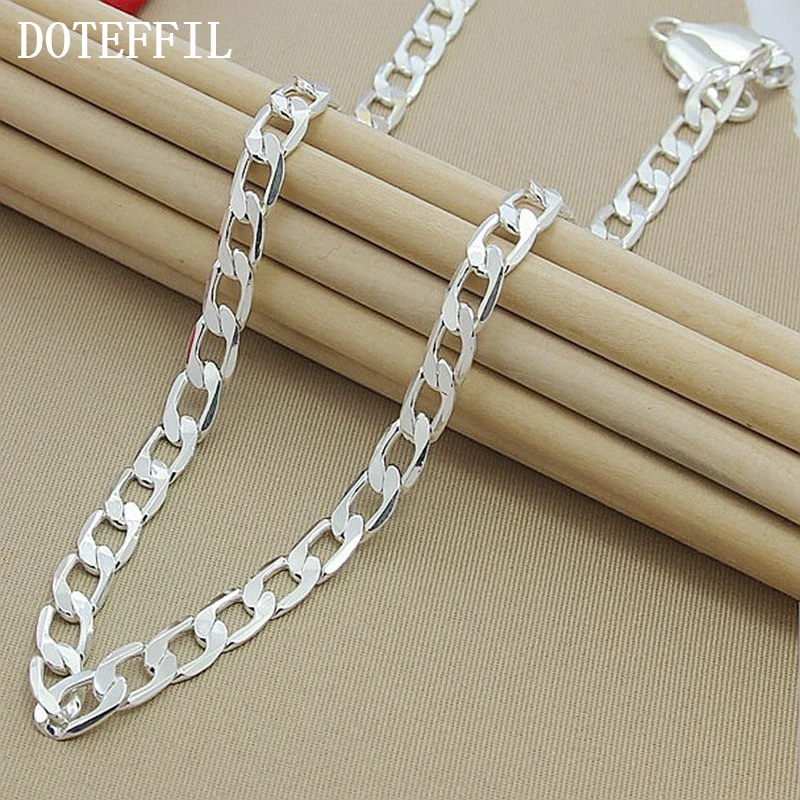

10mm New Hot 925 Sterling Silver Necklace Man Woman Fashion Simple Luxury Jewelry Necklace Factory Outlet