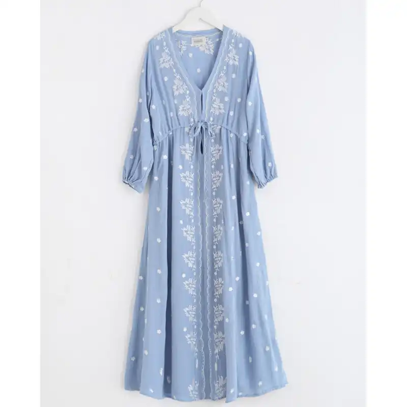 blue bohemian dress