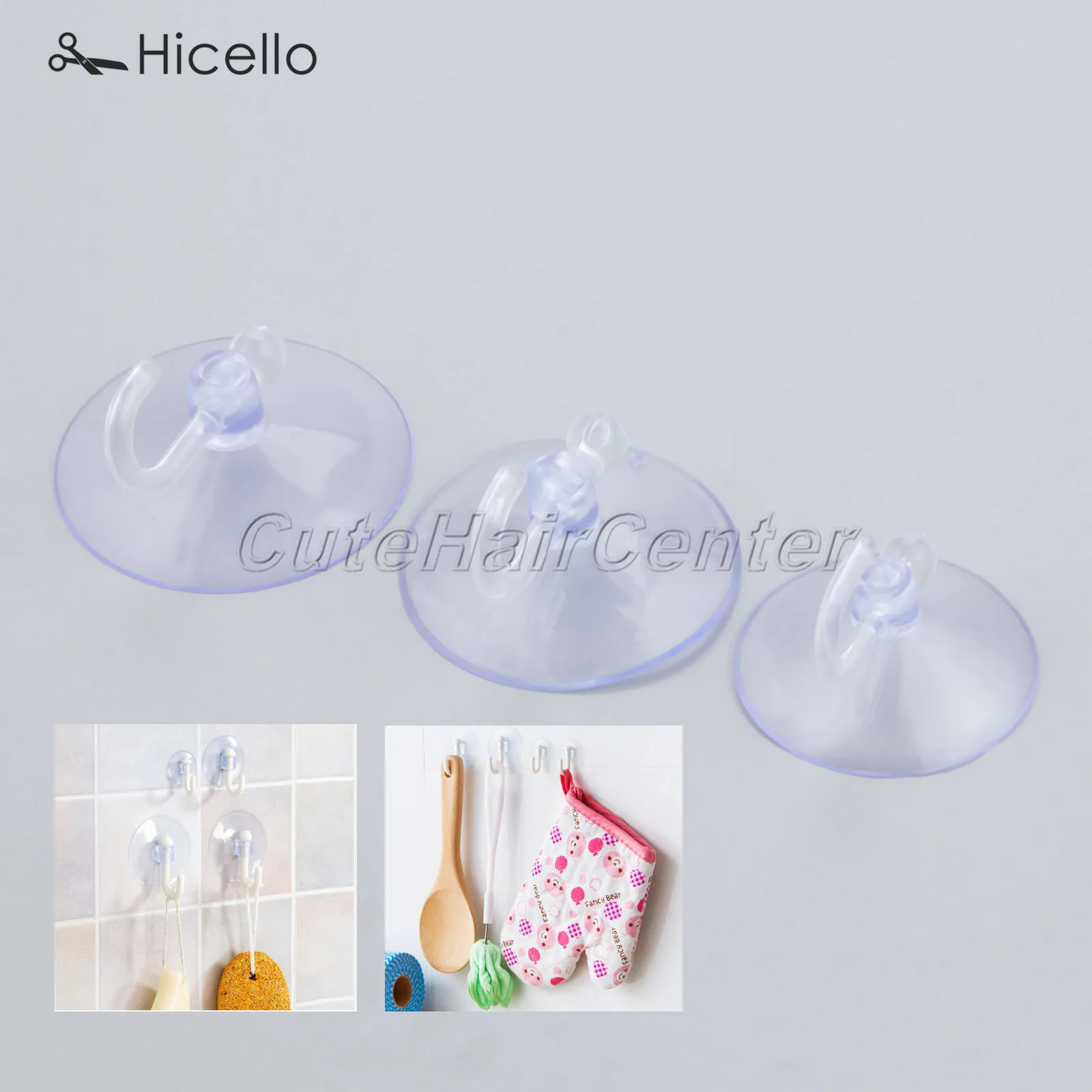 

10PCS Suction Hooks 40mm/45mm/50mm PVC Transparent Suckers Strong Hanger Bathroom/Kitchen Sewing Accessories Hicello