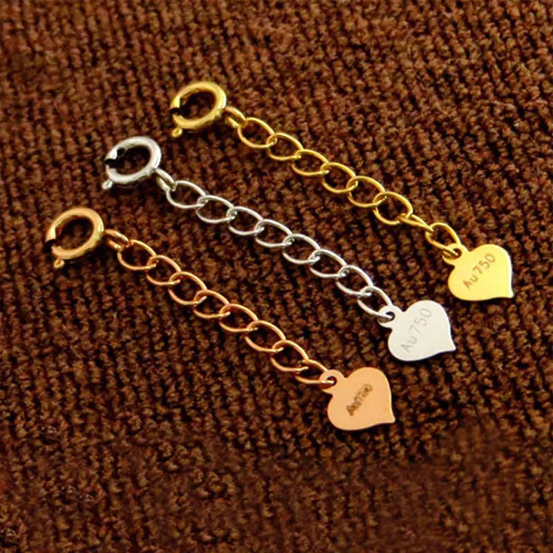 Solid AU750 Gold Extend Chain Bracelet Extend Chain in Chain & Link