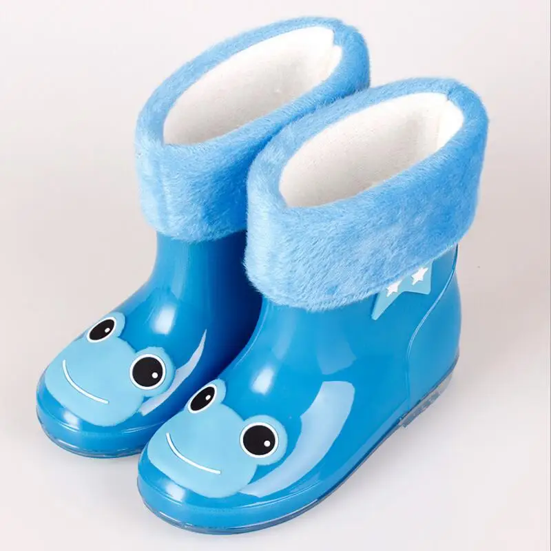 Детские резиновые сапоги для дождливой погоды; детская обувь; хлопковые ботинки для девочек; детская обувь; бархатные теплые резиновые сапоги для мальчиков; детские сапоги