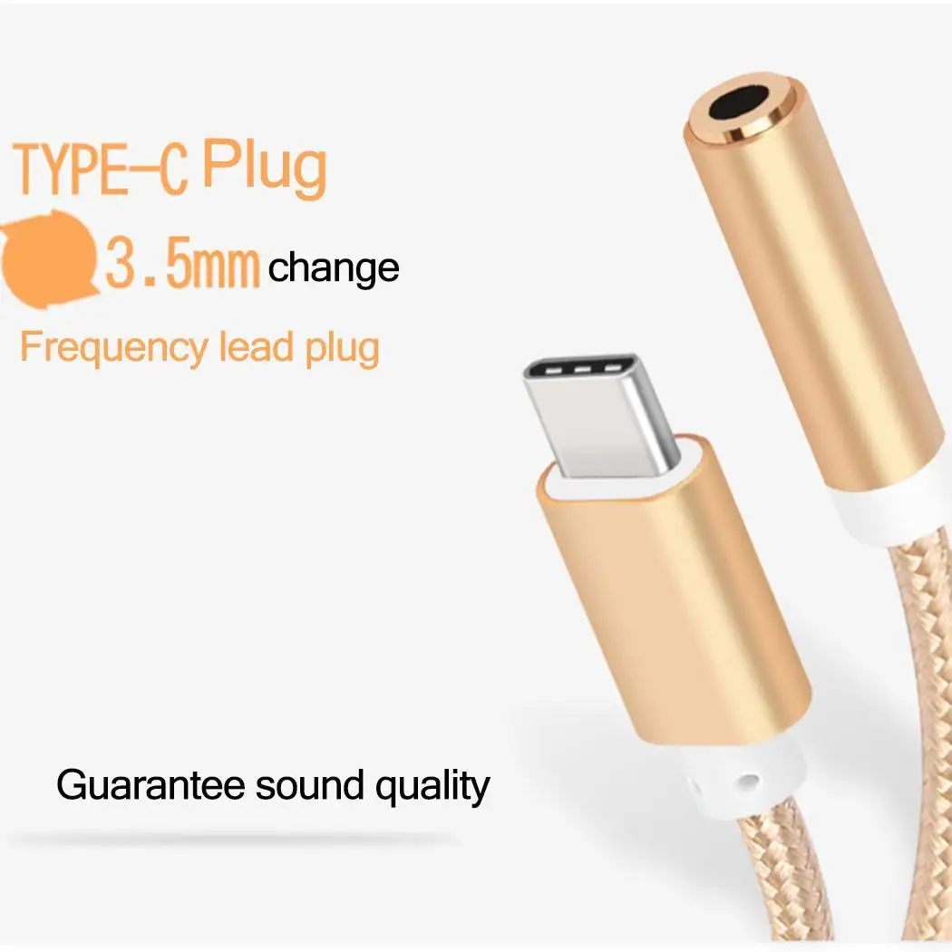 

Adapter Charge Audio Braided Conversion Creatively To Practical Songs C Type Plug Wire Nylon 1Pc Headphone Listen