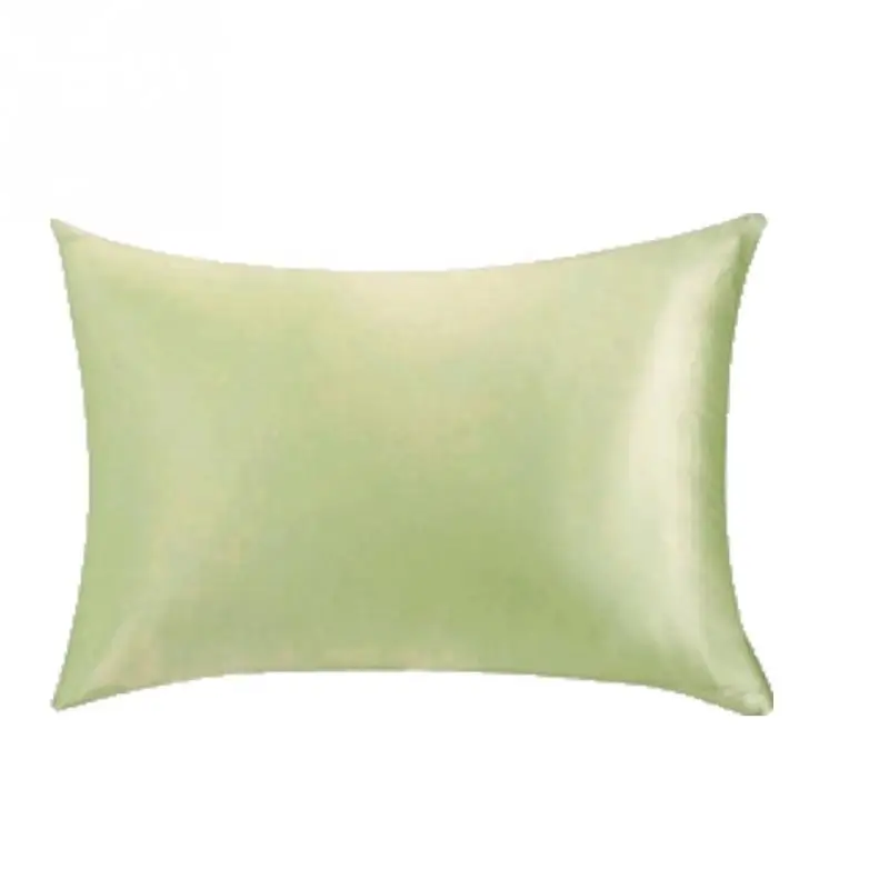 Light fruit green Pure 100 Silk Pillowcase Chinese Natural Hair Luxury Multicolor 51cm x 76cm Queen - Цвет: Light fruit green
