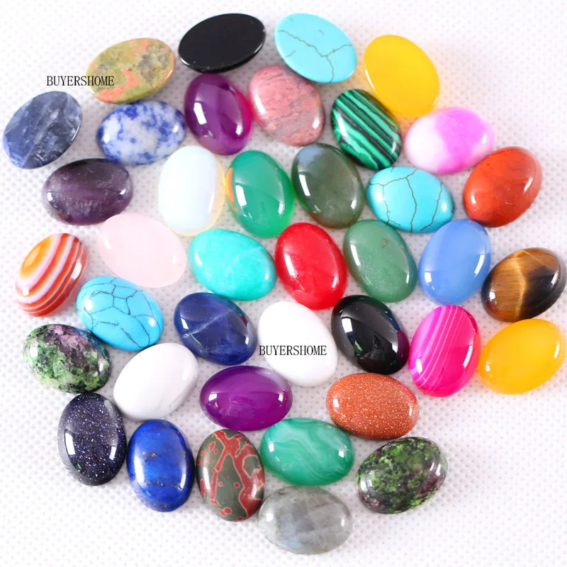 20x15 мм кабошон овальные бусины из натурального камня разноцветные камни для изготовления ювелирных изделий ожерелье кулон браслет серьги 5 шт. K1500 - Цвет: Multi Color Stones