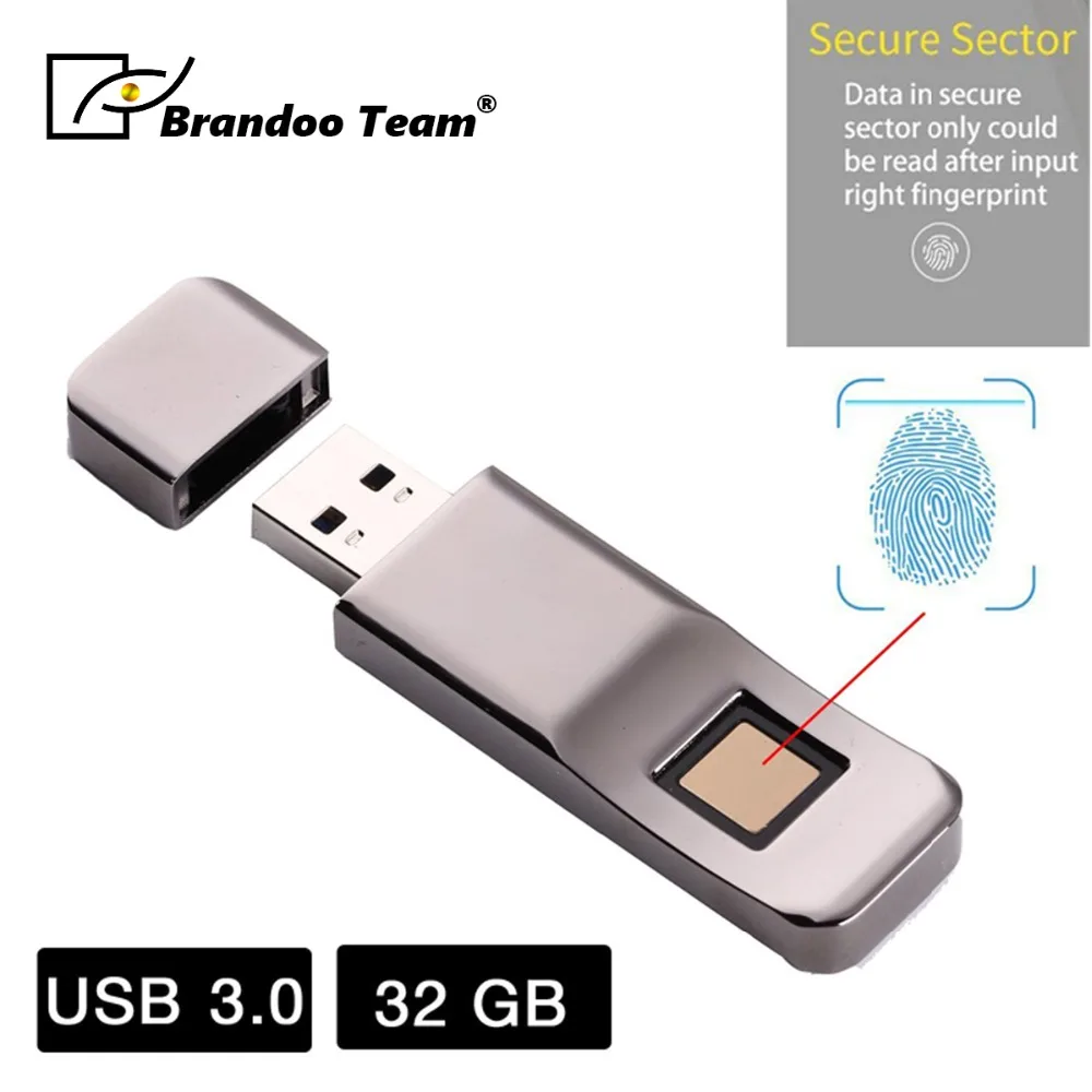 Brandoo P1 USB3.0 32 GB U диск хранения устройства защиты безопасности USB флэш-диск с отпечатков пальцев Шифрование Функция