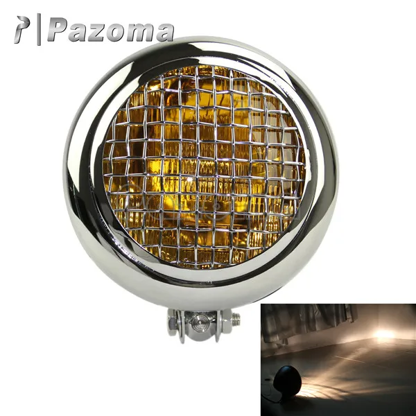 5.75" Chrome Mesh Grill Lighting Motorcycles Headlight Front Head Light