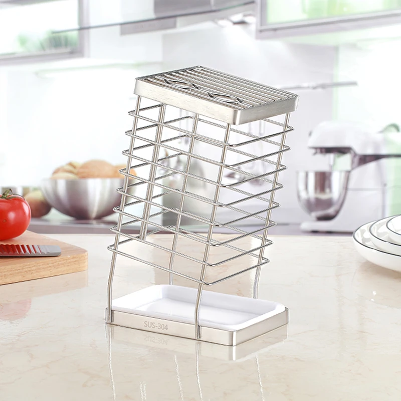 

14 Holes 304 Stainless Steel Knife Block With Hooks Scissors Knife Sharpener Holder Shelf Stand Rack Kitchen Organizer