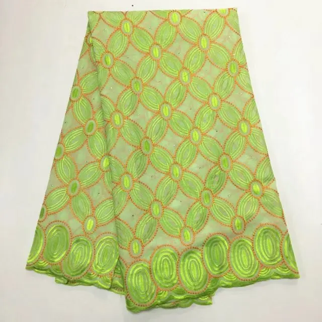 

Mint green African Cotton Swiss Voile Lace Fabric High Quality Stones Swiss Voile Lace In Switzerland Cotton African Lace Fabric
