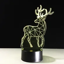 Креативный Лось 3d ночник Рождественский подарок настольная лампа Новинка Luminaria дистанционный сенсорный выключатель 3d светильники настольные лампы