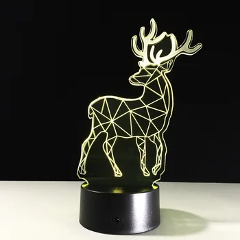 

Creative Elk 3d Nightlight Christmas Gift Desk Lamp Novelty Luminaria Remote Touch switch 3d Light Fixtures Table Lamps