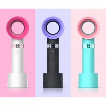 

Mini Handheld No Leaf Fan USB Rechargeable Portable Bladeless Fan Cooling Fan Summer Air Cooler 3 Speeds Agjustable