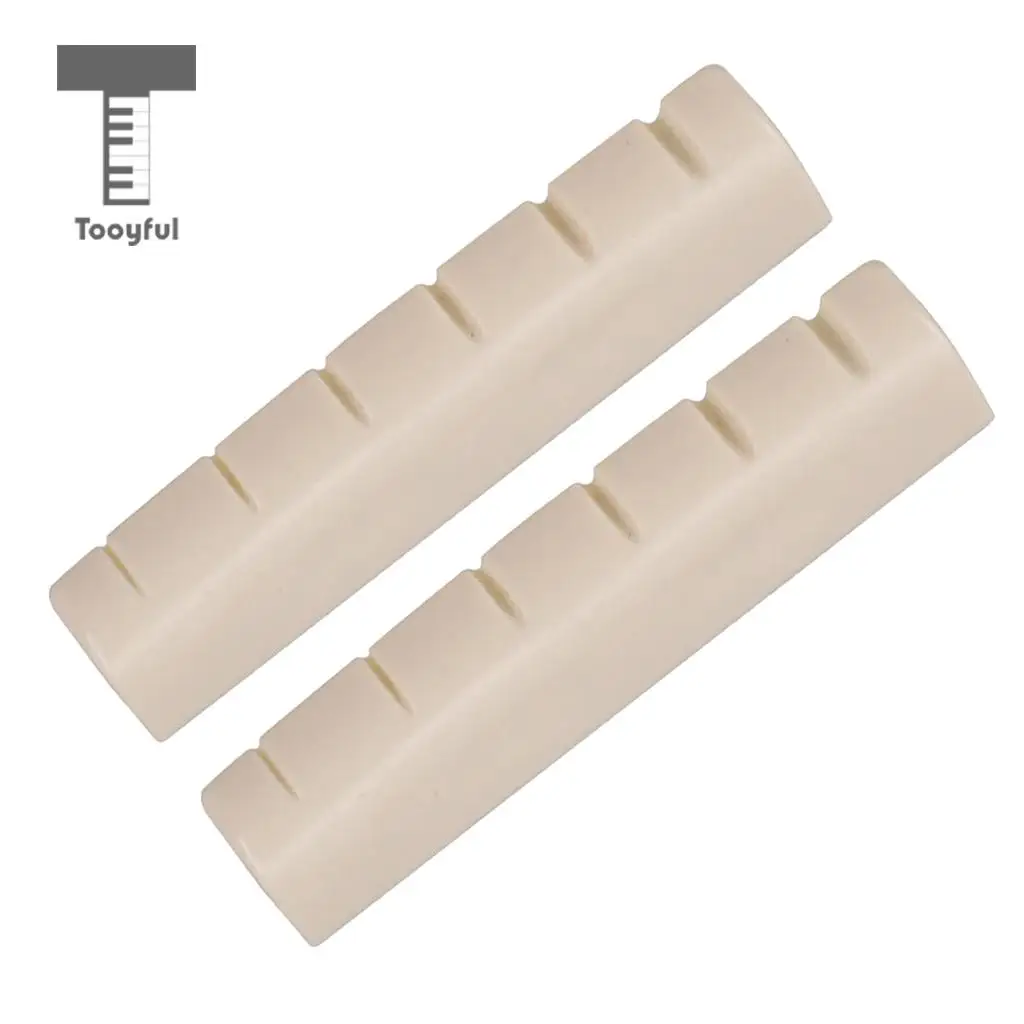 2 Pieces Left Handed Acoustic Guitar Nut Slotted for Guitar Parts Accessories 44x6x9.8-9mm