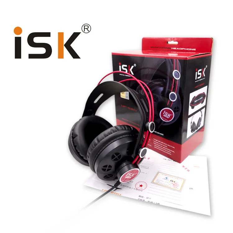 Новые ISK hp-580 оригинальные наушники полуоткрытые динамические стерео наушники для мониторинга DJ гарнитура с шумоподавлением наушники Auriculares