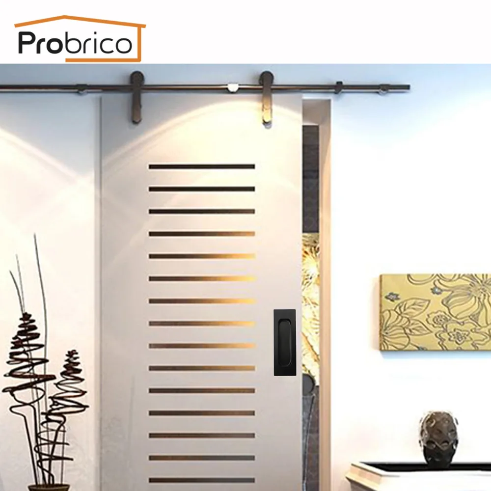 Probrico 10pcs Flush Recessed Handles Black Cabinet Door Hidden