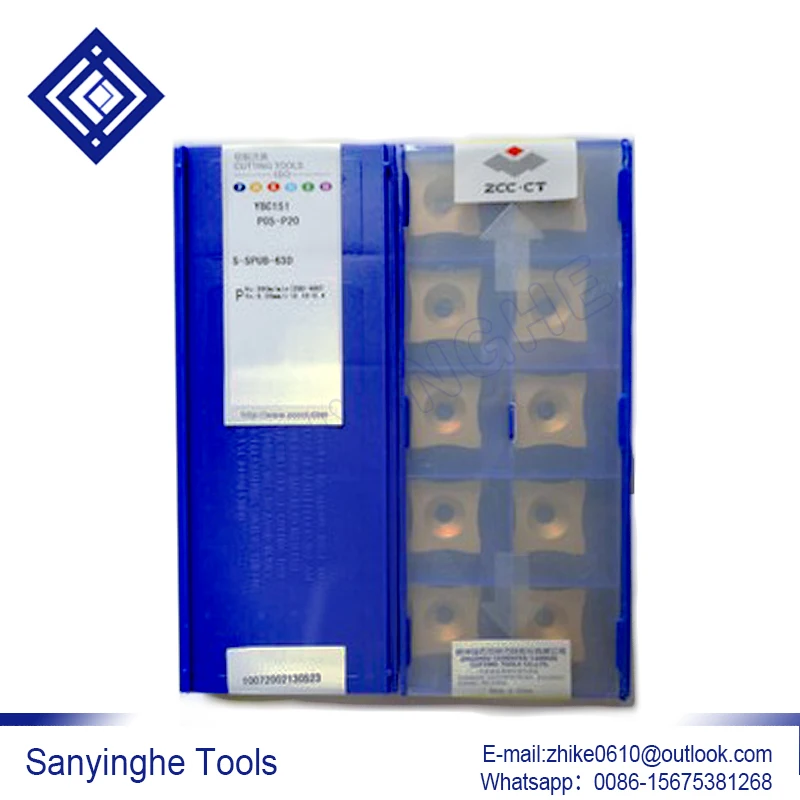 

10 шт./лот S-SPUB-63B YBC151 вставка из цементированного карбида для заусенцев резец для удаления стружки стальная труба